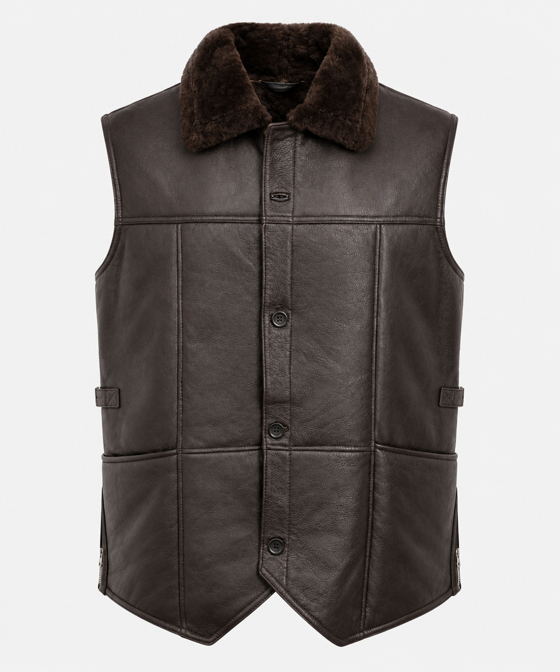 Jagger Shearling Gilet - Old Black