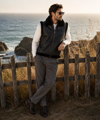 Jameson Shearling Gilet - Fur Black