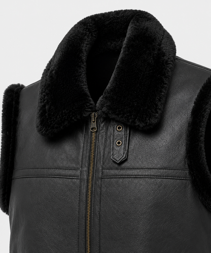 Jameson Shearling Gilet - Fur Black
