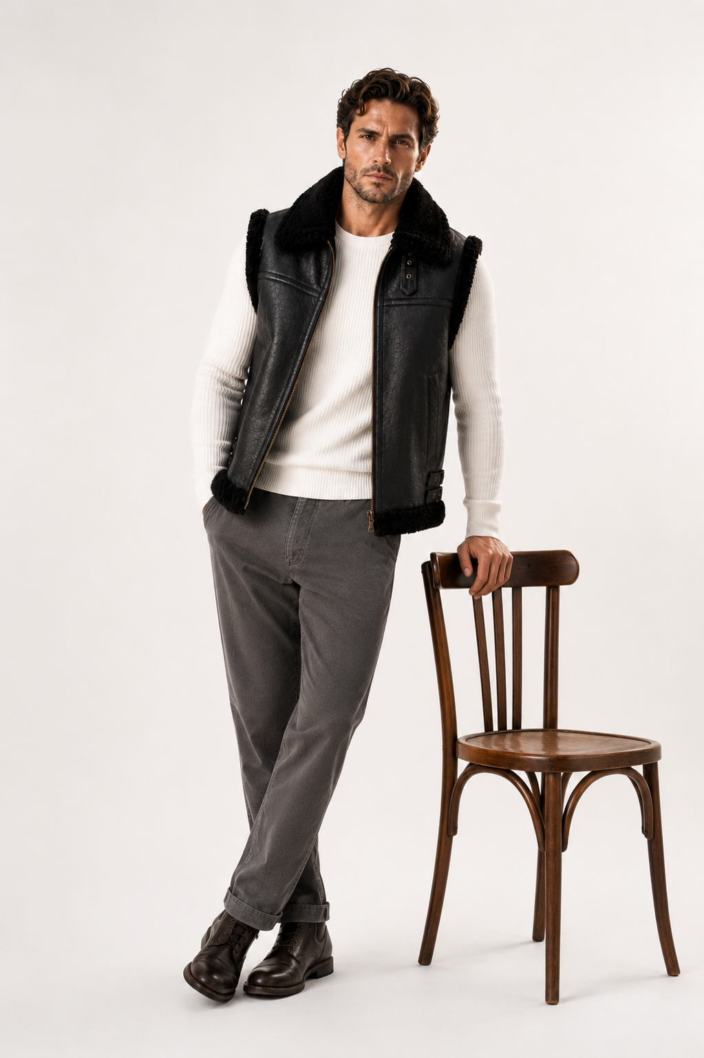 Jameson Shearling Gilet - Fur Black