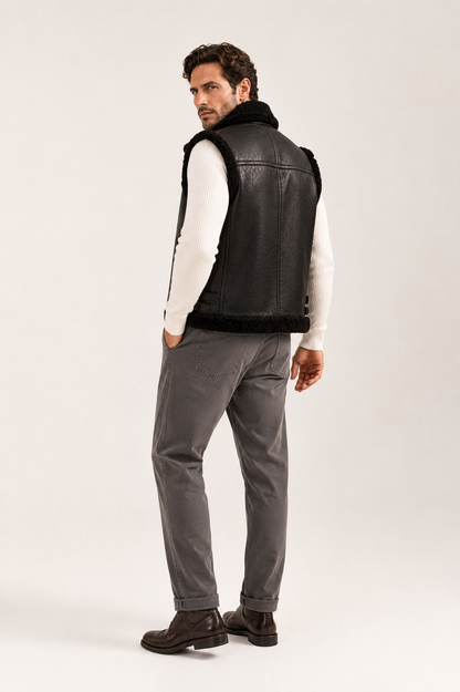 Jameson Shearling Gilet - Fur Black