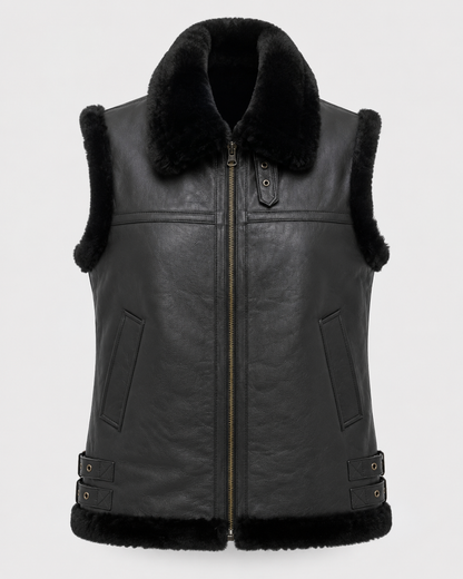 Jameson Shearling Gilet - Fur Black