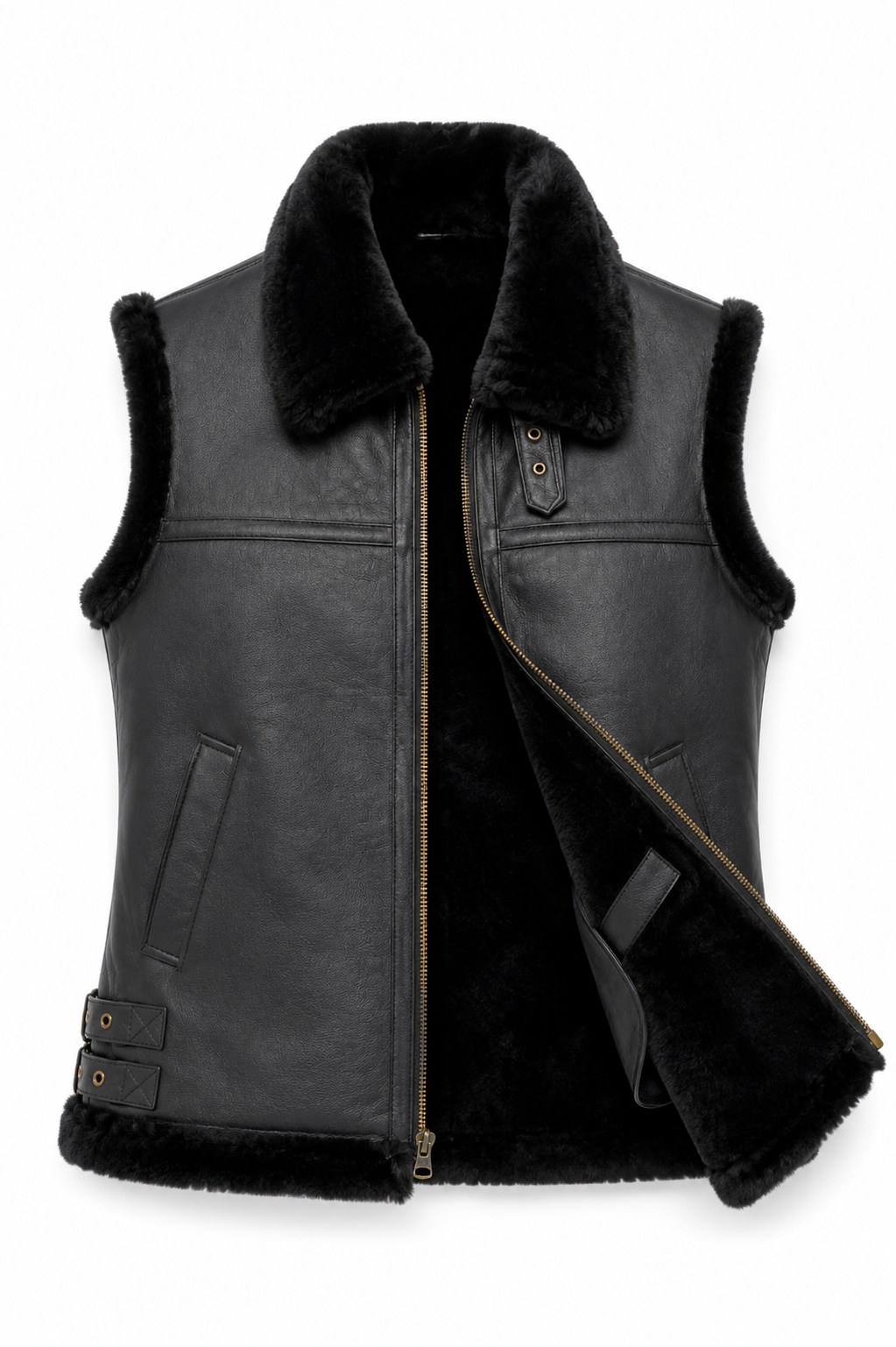 Jameson Shearling Gilet - Fur Black