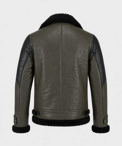 Jasper Shearling Jacket - Olive Gray