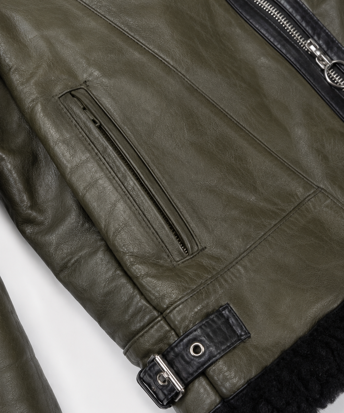 Jasper Shearling Jacket - Olive Gray