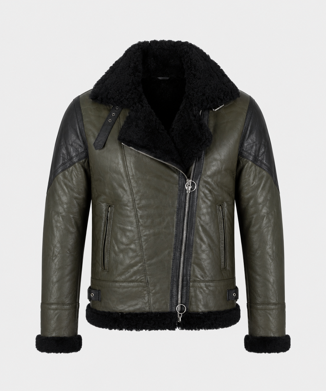 Jasper Shearling Jacket - Olive Gray