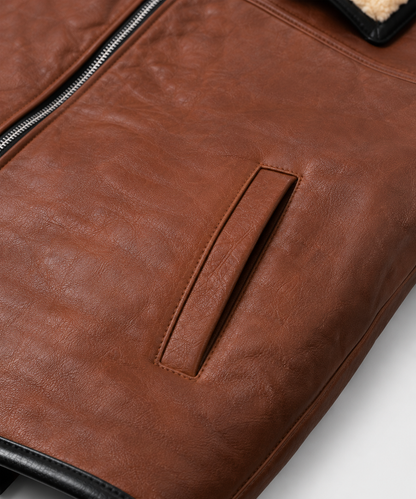 Jayce Shearling Gilet - Premium Brown