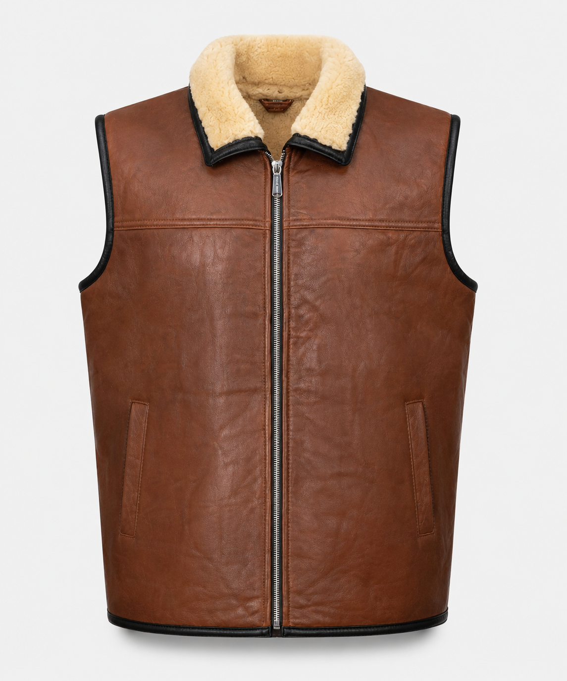 Jayce Shearling Gilet - Premium Brown