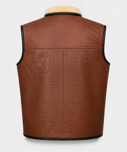 Jayce Shearling Gilet - Premium Brown