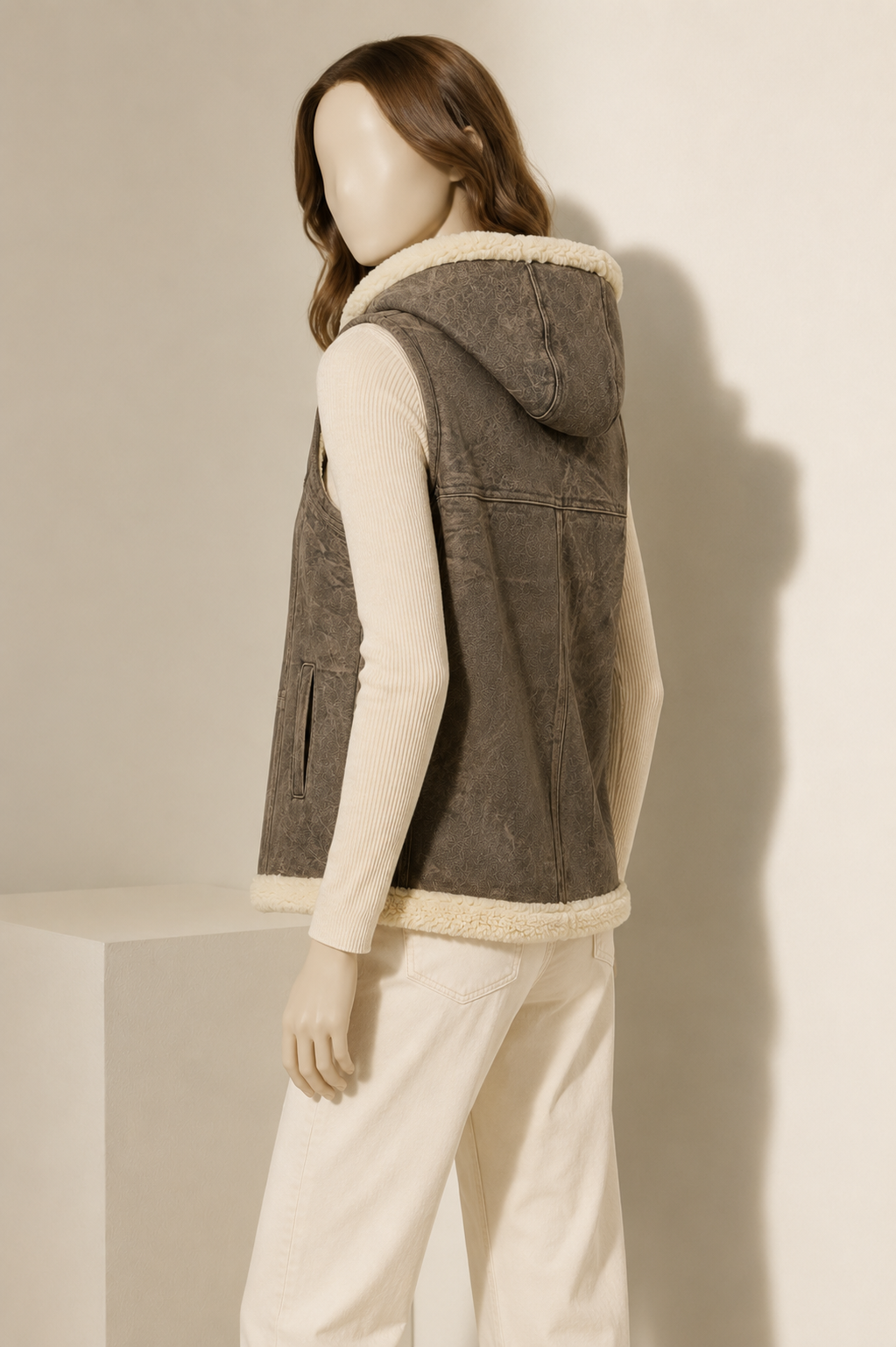 Joanna Shearling Gilet - Taupe Gray