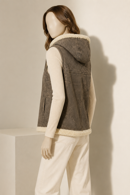 Joanna Shearling Gilet - Taupe Gray