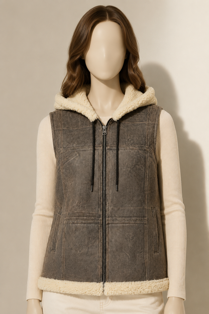 Joanna Shearling Gilet - Taupe Gray
