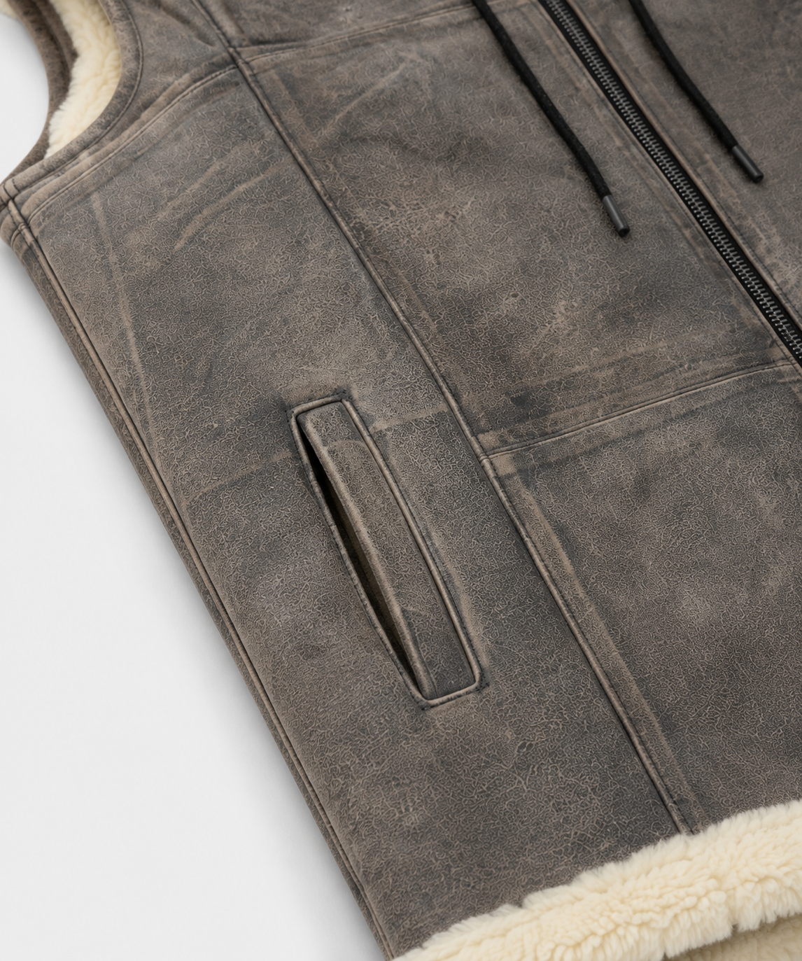 Joanna Shearling Gilet - Taupe Gray