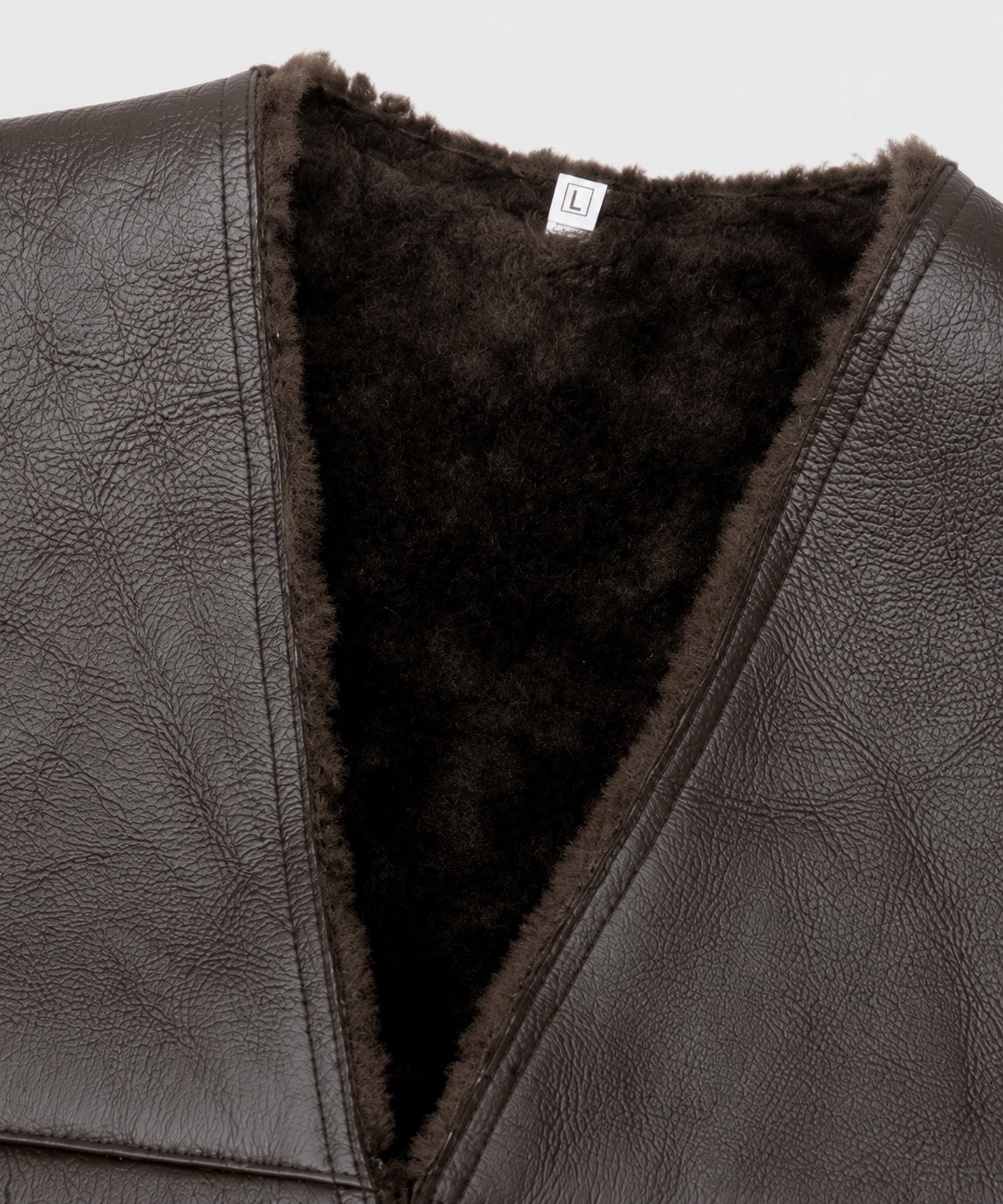Jude Shearling Gilet - Wide Neck Black
