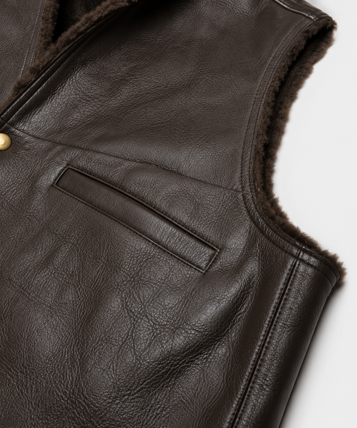 Jude Shearling Gilet - Wide Neck Black
