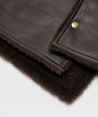 Jude Shearling Gilet - Wide Neck Black