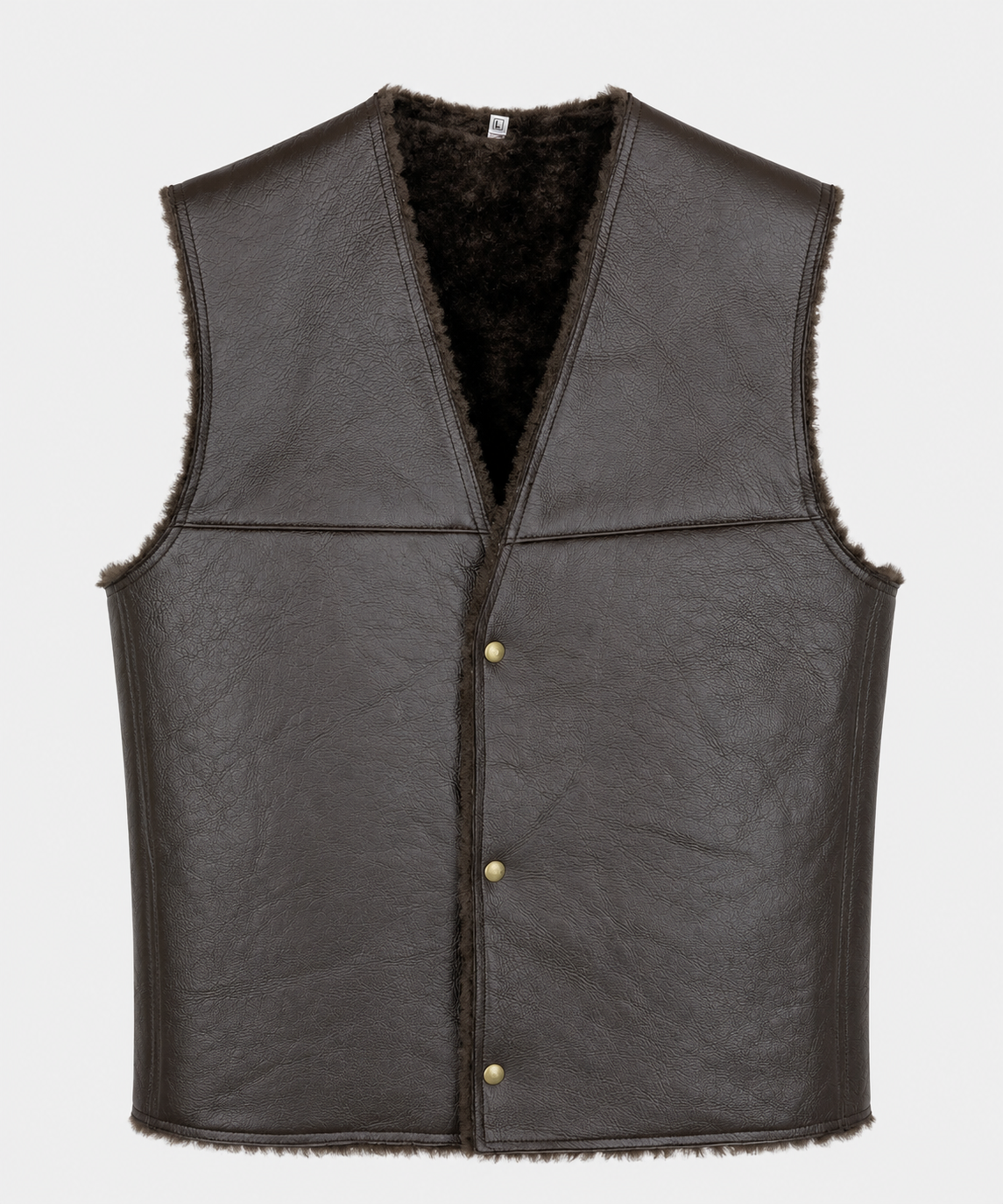 Jude Shearling Gilet - Wide Neck Black