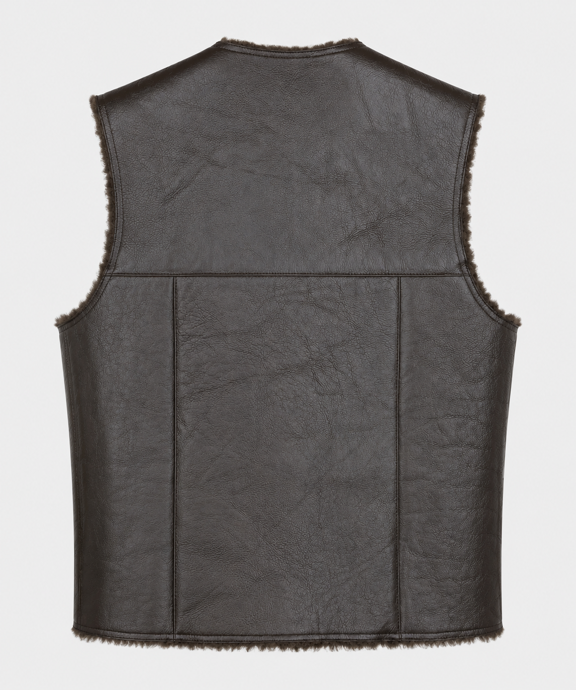 Jude Shearling Gilet - Wide Neck Black