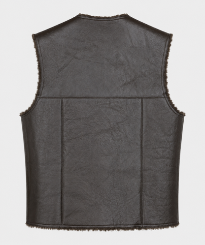 Jude Shearling Gilet - Wide Neck Black