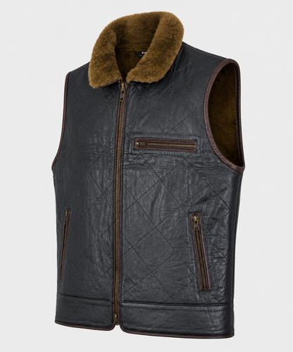 Kaidan Shearling Gilet - Old Black