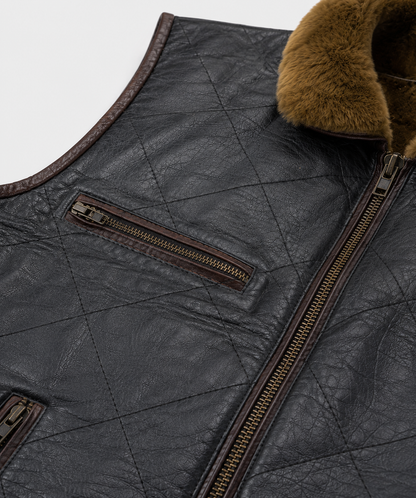 Kaidan Shearling Gilet - Old Black