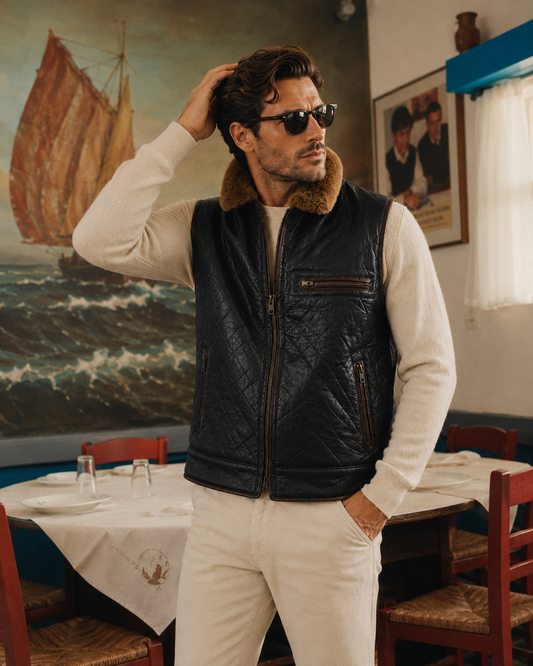Kaidan Shearling Gilet - Old Black