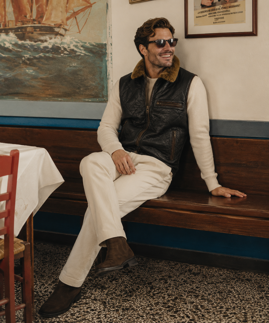 Kaidan Shearling Gilet - Old Black
