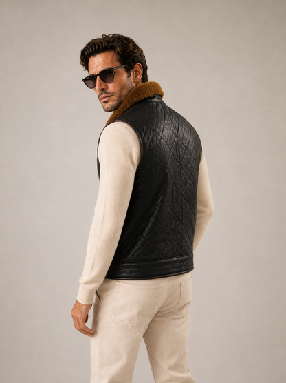 Kaidan Shearling Gilet - Old Black
