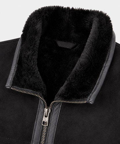 Kaiser Shearling Gilet - Silver Black