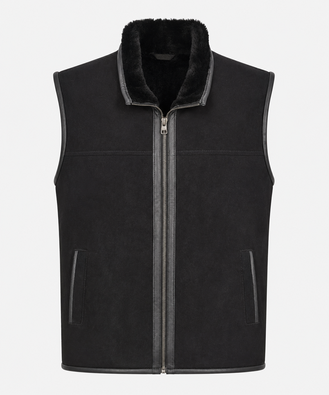 Kaiser Shearling Gilet - Silver Black