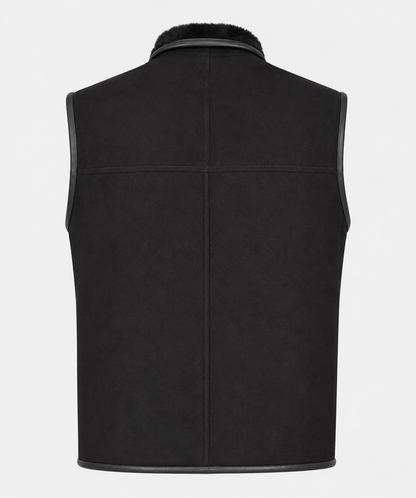 Kaiser Shearling Gilet - Silver Black