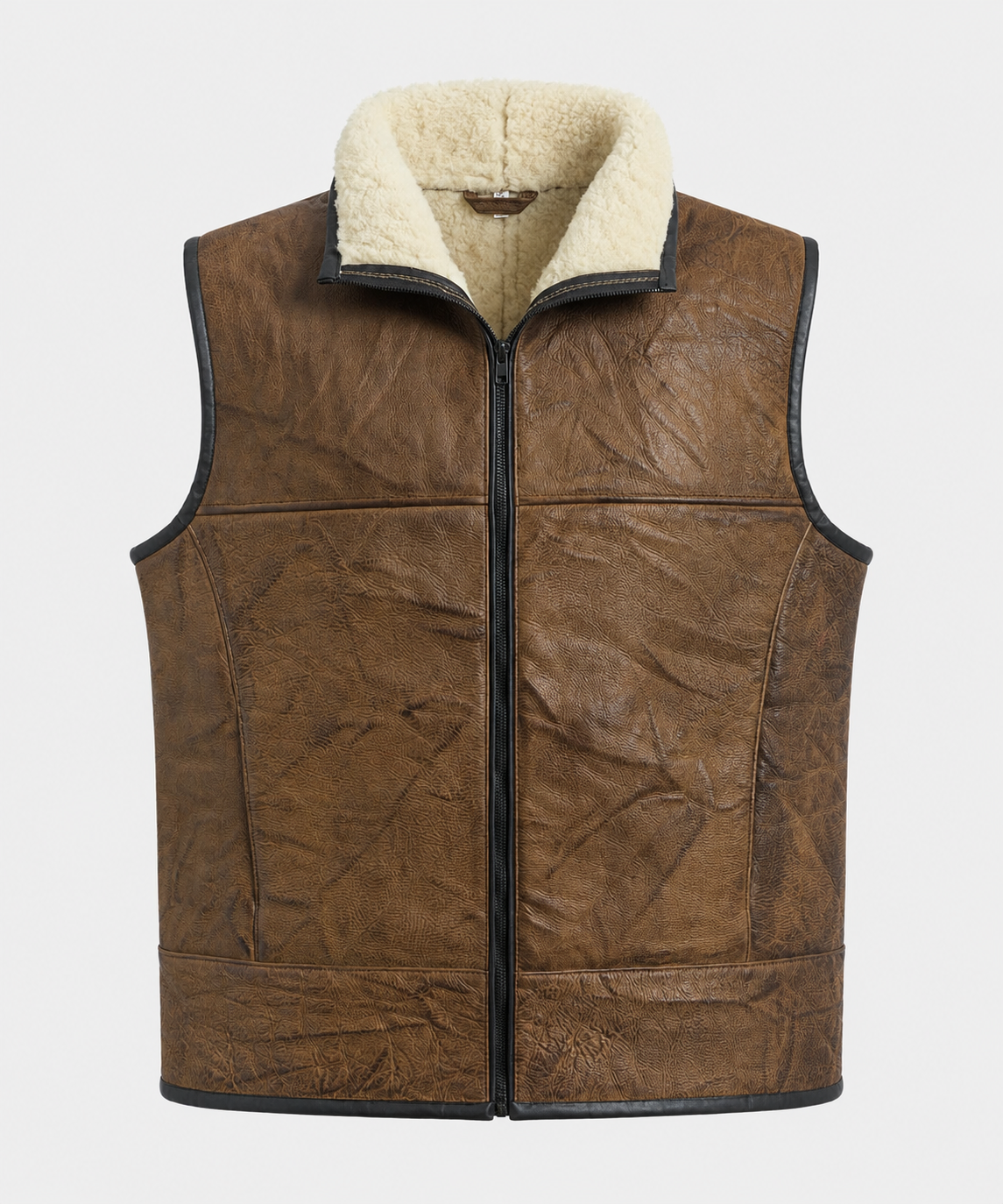 Kallen Shearling Gilet - Caramel Brown