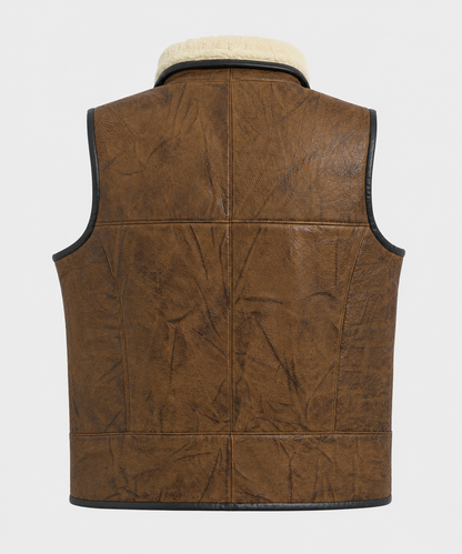 Kallen Shearling Gilet - Caramel Brown
