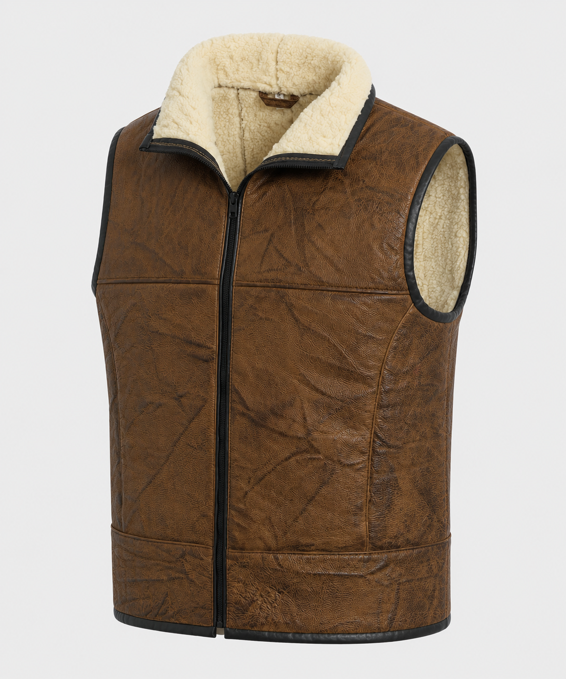 Kallen Shearling Gilet - Caramel Brown