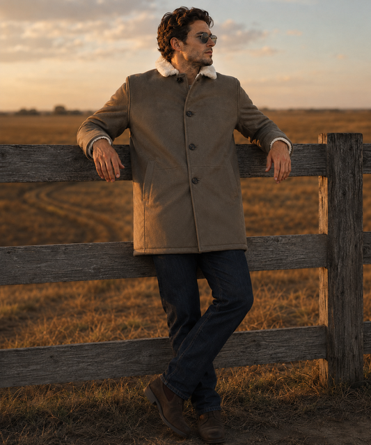 Holden Shearling Coat - Stone Taupe
