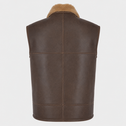 Levi Shearling Gilet - Brown