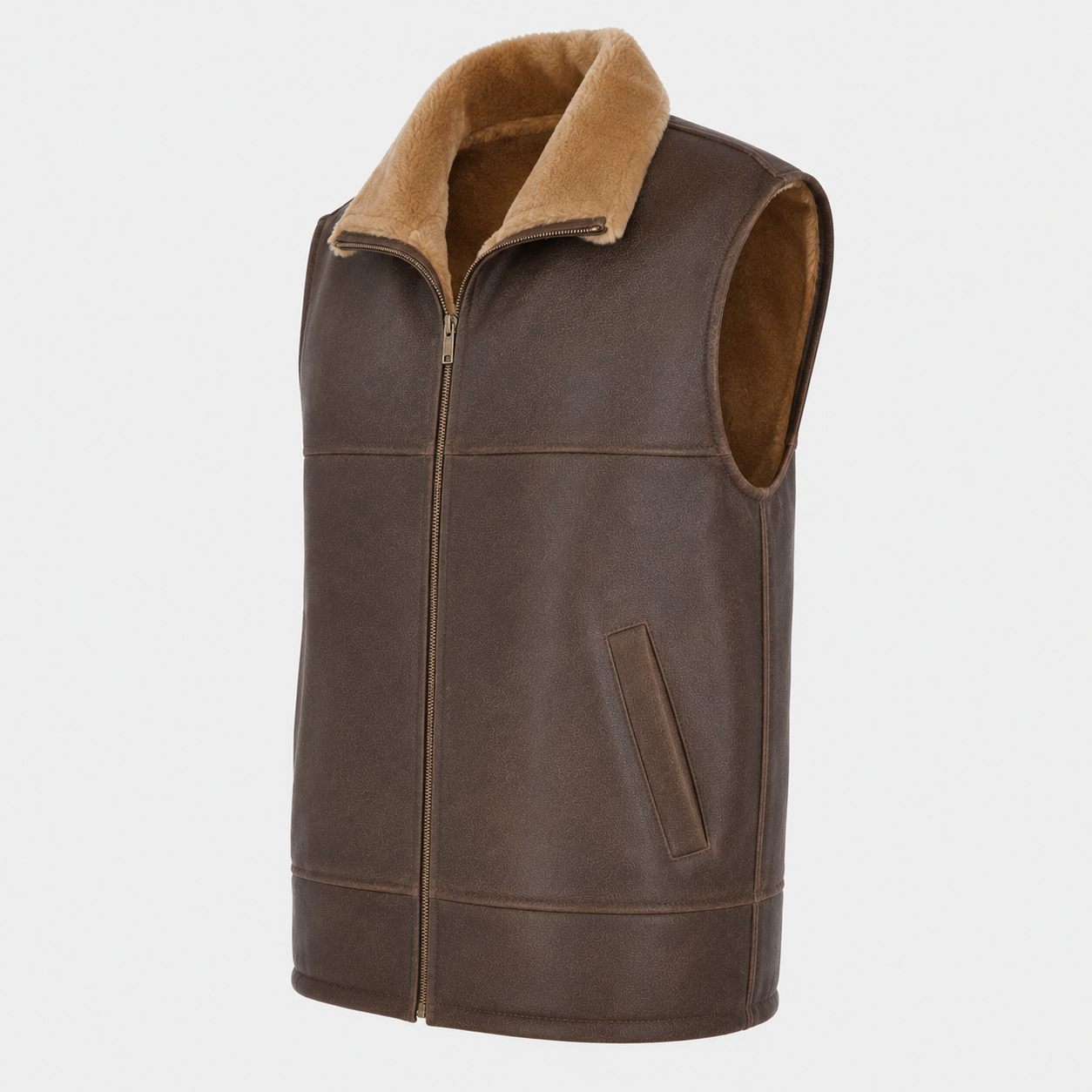 Levi Shearling Gilet - Brown