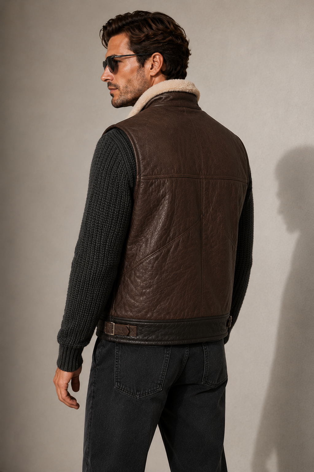 Liam Shearling Gilet - Dark Chocolate Brown