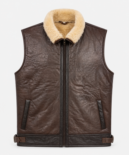 Liam Shearling Gilet - Dark Chocolate Brown