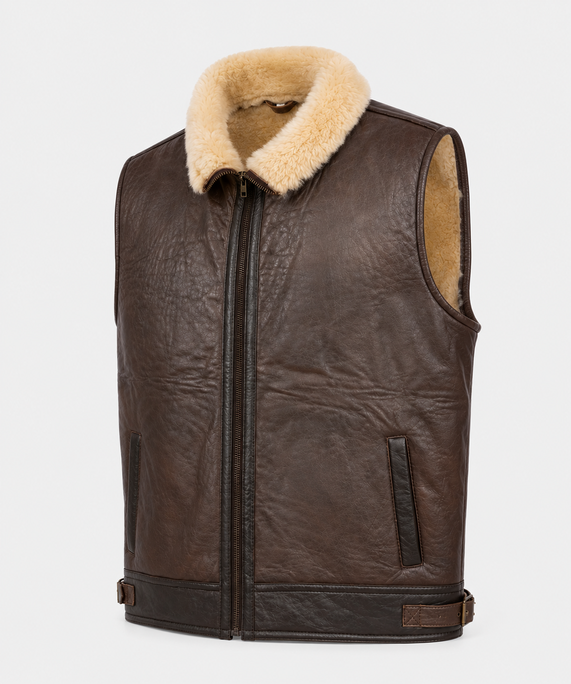 Liam Shearling Gilet - Dark Chocolate Brown