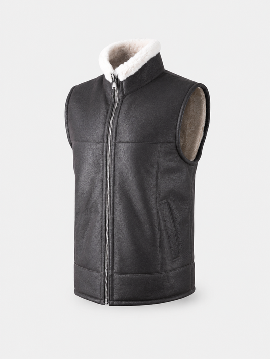 Lincoln Shearling Gilet - Black