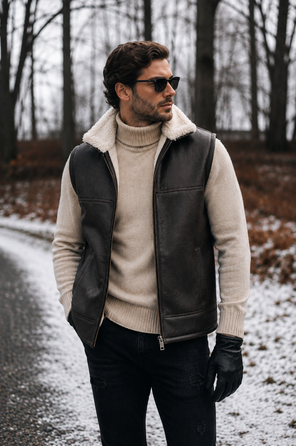 Lincoln Shearling Gilet - Black