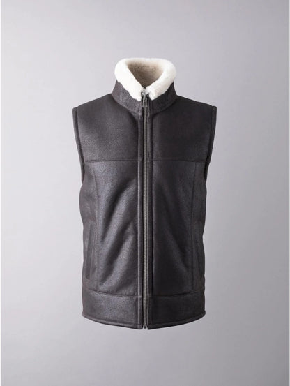 Lincoln Shearling Gilet - Black