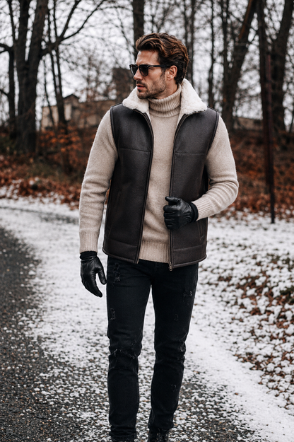 Lincoln Shearling Gilet - Black