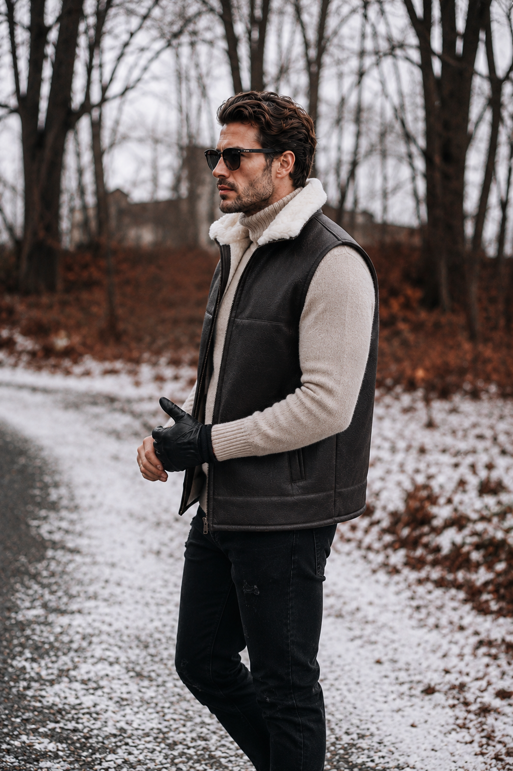 Lincoln Shearling Gilet - Black