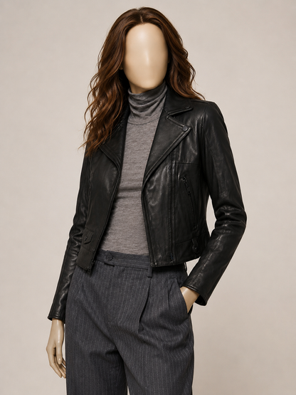 Lucy Black Leather Jacket - Lucyblack4