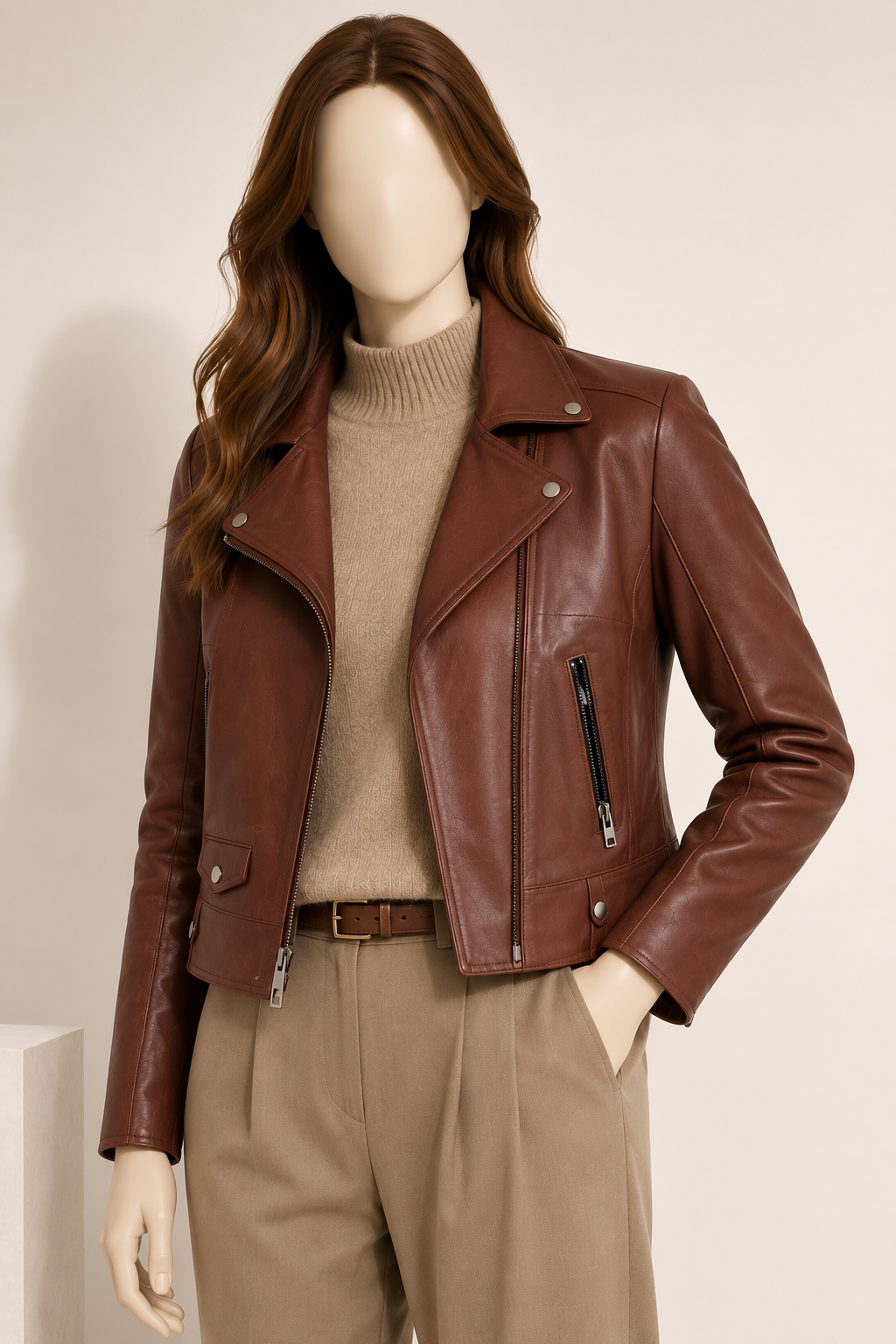 Lucy Brown Leather Jacket - Lucychestnut3