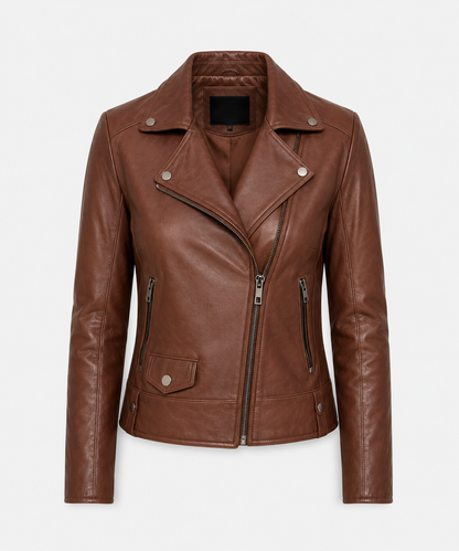Lucy Brown Leather Jacket - Lucychestnut5