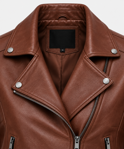 Lucy Brown Leather Jacket - Lucychestnut8