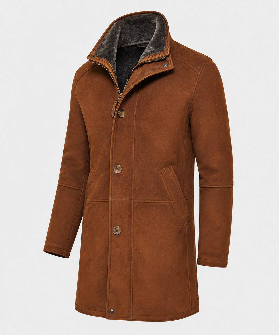Mikinley Shearling Coat - Brown Cognac
